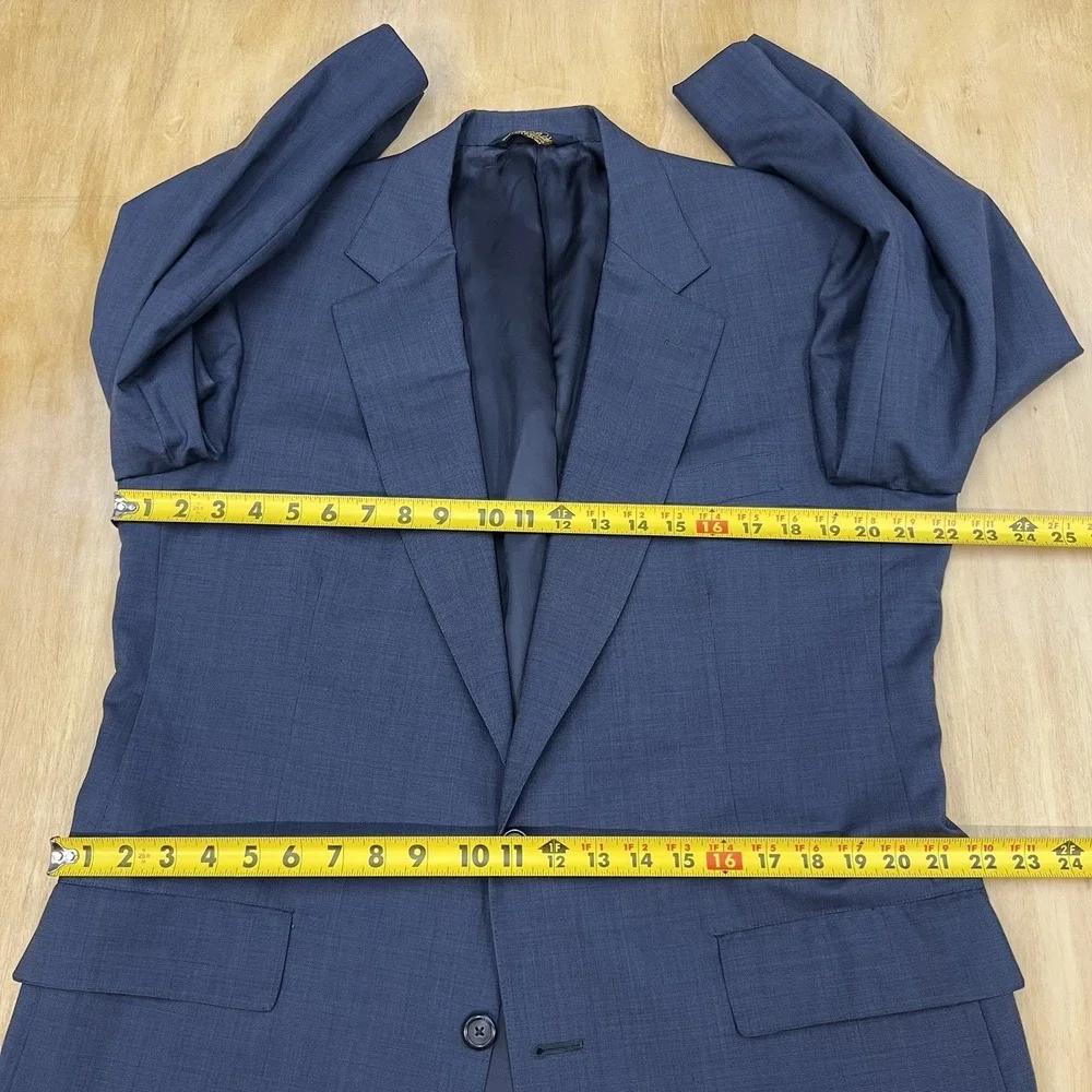 Vintage Brooks Brothers Suit‎ Mens 43R Wool Cuffed Pleated Pants 34x29 Navy
